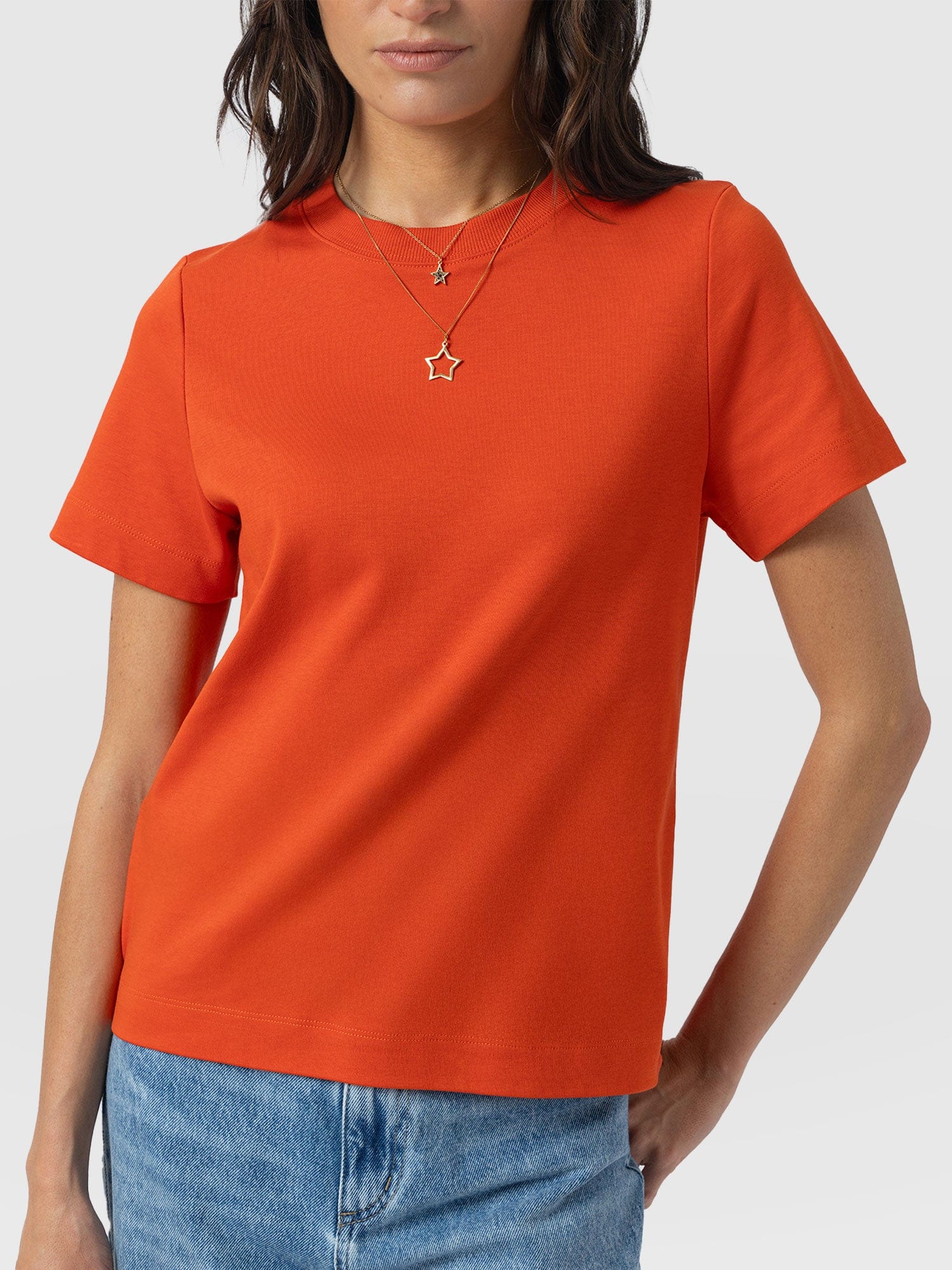 Chelsea Crew Neck Tee - Burnt Orange - Women's T-shirts | Saint + Sofia® USA